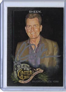 Charlie Sheen Autographed 2022 Topps Allen & Ginter Black Portrait #292 Card