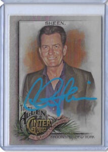 Charlie Sheen Autographed 2022 Topps Allen & Ginter Silver Portrait #292 Card