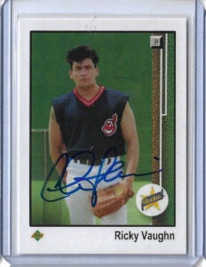 Charlie Sheen Autographed 2024 STCC Ricky Vaughn Major League 1989 Upper Deck Custom Card SLEEVELESS