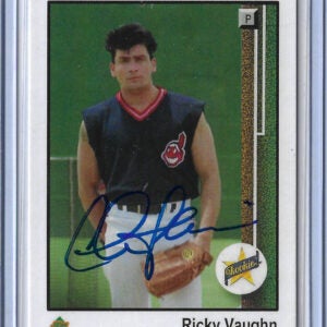 Charlie Sheen Autographed 2024 STCC Ricky Vaughn Major League 1989 Upper Deck Custom Card SLEEVELESS