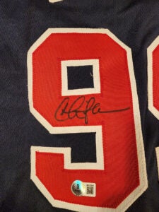 Charlie Sheen Autographed Signed Major League Movie Blue Sleeveless Custom Jersey v1