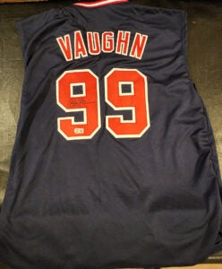 Charlie Sheen Autographed Signed Major League Movie Blue Sleeveless Custom Jersey v3