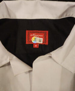 Charlie Sheen Autographed Signed Two and A Half Men Black White Bowling Shirt SILVER v2