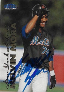 Melvin Mora Autographed 1999 Fleer Tradition Update #U-100 ROOKIE Card