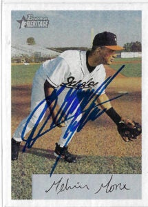 Melvin Mora Autographed 2002 Bowman Heritage #130 Card