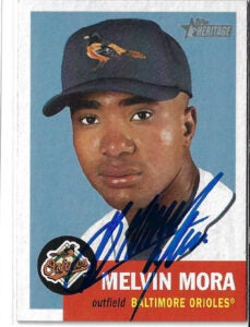 Melvin Mora Autographed 2002 Topps Heritage #14 Card