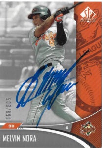 Melvin Mora Autographed 2006 SP Authentic #103 Card