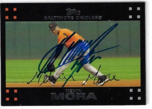 Melvin Mora Autographed 2007 Topps #181 Card