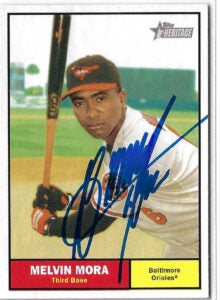 Melvin Mora Autographed 2010 Topps Heritage #391 Card
