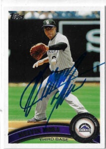 Melvin Mora Autographed 2011 Topps #286 Card