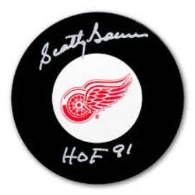 NHL HOFer Scotty Bowman Autographed Detroit Red Wings Puck SA COA