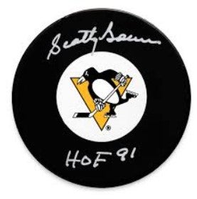 NHL HOFer Scotty Bowman Autographed Pittsburgh Penguins Puck SA COA