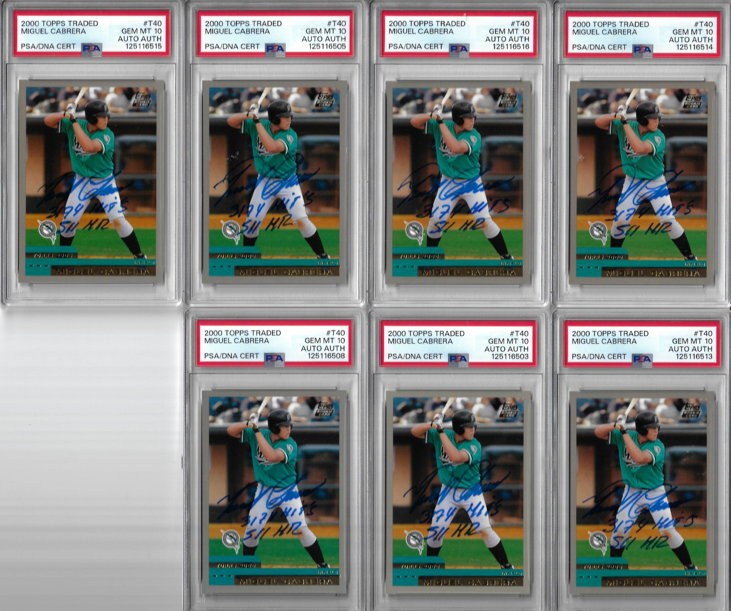 Miguel Cabrera Autographed 2000 Topps Traded T40 Rookie Card PSA 10 Miguel Cabrera Autographed 2000 Topps Traded T40 Rookie Card PSA 10