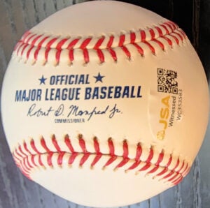 Bill Mazeroski Autographed HOF Baseball with HOF 01 Inscription SWEET v2