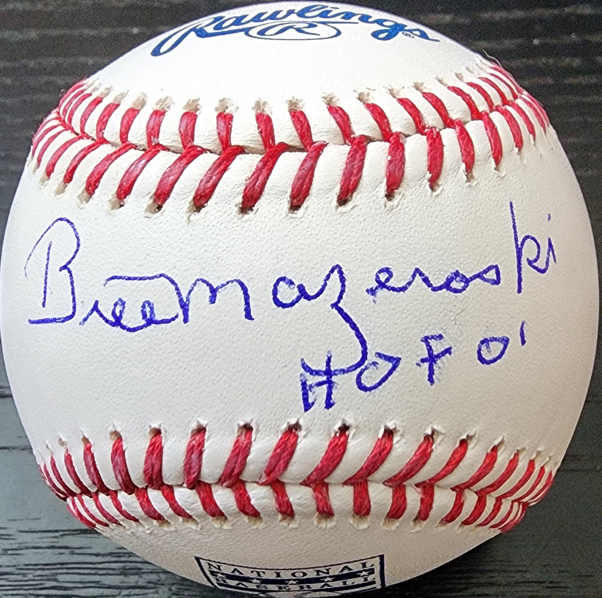 Bill Mazeroski Autographed OMLB Baseball with HOF 01 Inscription v1 Bill Mazeroski Autographed OMLB Baseball with HOF 01 Inscription v1