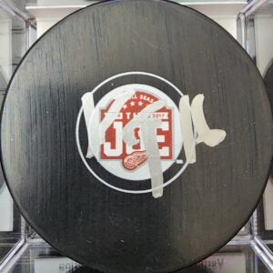 Vladimir Konstantinov Autographed Detroit Red Wings JOE Puck JSA Certificate of Authenticity 1