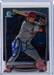 JJ Wetherholt Autographed 2025 Bowman Chrome Prospects BCP-241