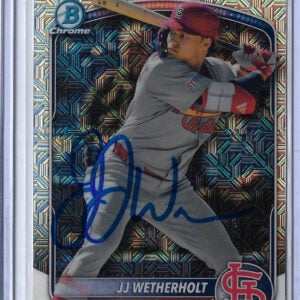 JJ Wetherholt Autographed 2025 Bowman Chrome Prospects MOJO BCP-241