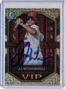 JJ Wetherholt Autographed 2025 Bowman MOJO Very Important Prospects VIP18 Rookie Card