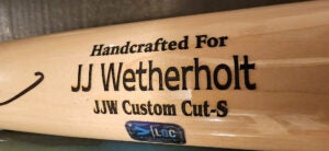 JJ Wetherholt Autographed Game Model Bat v5