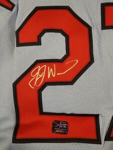 JJ Wetherholt Autographed Powder Blue St Louis Cardinals Jersey v1