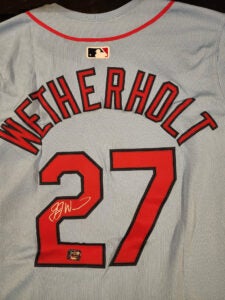 JJ Wetherholt Autographed Powder Blue St Louis Cardinals Jersey v2