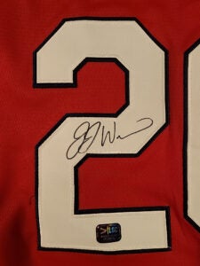 JJ Wetherholt Autographed Red St Louis Cardinals Jersey v1