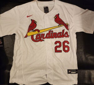 JJ Wetherholt Autographed White St Louis Cardinals Jersey v4
